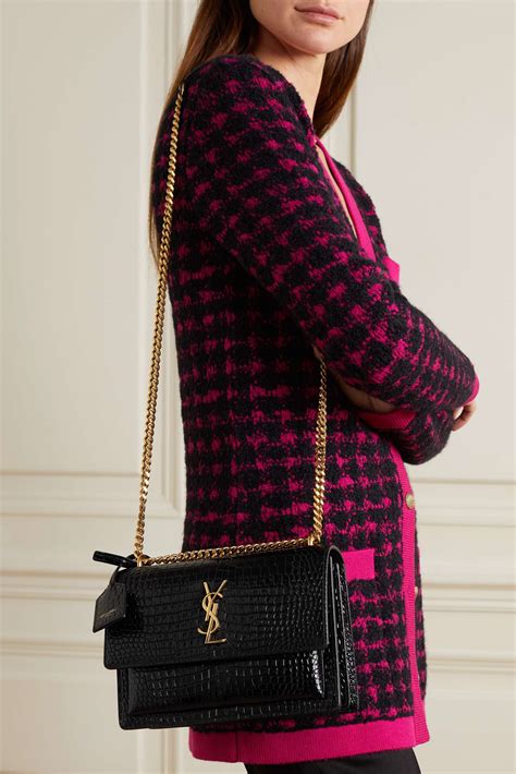 ysl chain bag croc|SAINT LAURENT Sunset small croc.